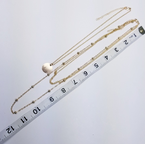 Multi Layer 2 Necklaces in One Gold Color - Picture 3 of 5